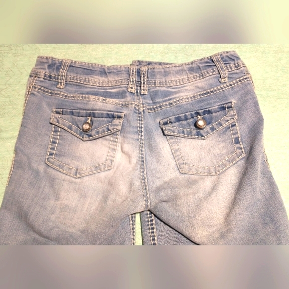 Adjustable Jean Shorts with Crystals - Picture 5 of 6